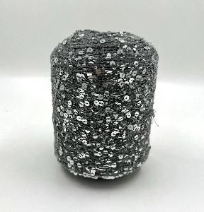 Пряжа Королевские пайетки Shine Pail, хлопок, цвет темно-серый